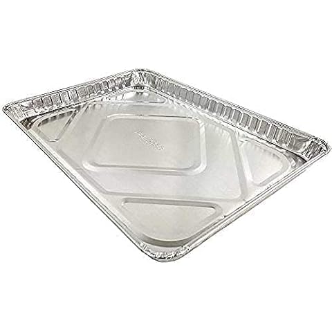 Pack of 20 Durable Aluminum -1/2 Half Size Sheet Baking Pan| Super Strong Disposable Foil Baking Tins | Ideal for Cakes, Cookies, Biscuits Pastries, Pizza and More | Size: 17-5/8" L x 12-13/16" W Cover
