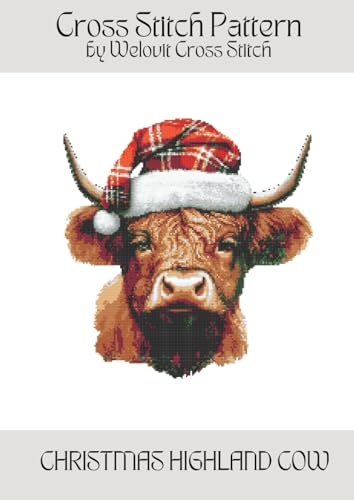 CHRISTMAS HIGHLAND COW Cross Stitch Pattern: A beautiful cross stitch pattern for your next project! (Welovit Cross Stitch Patterns)