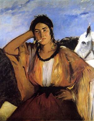 Peinture à l'huile Manet Gypsy with Cigarette, tableau haut de gamme sur toile pour salon chic