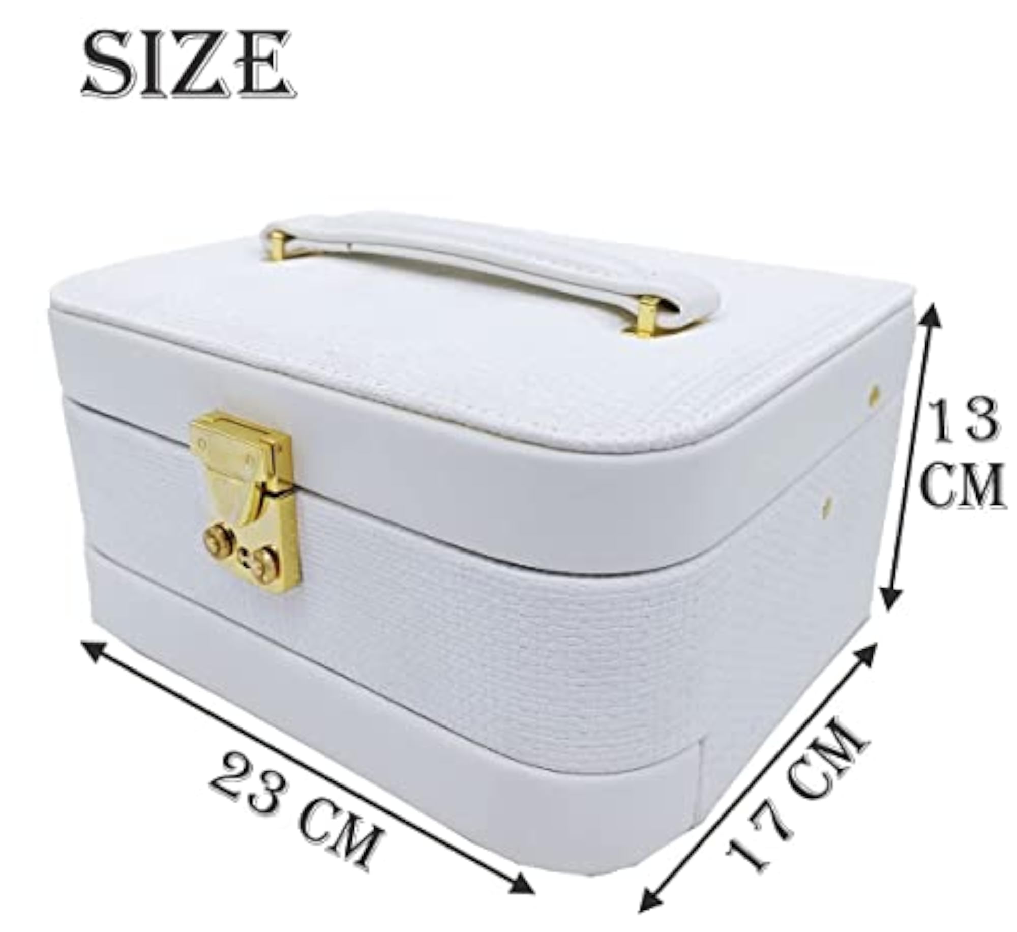 Women's 3-Layer Travel Organizer with Mirror for Jewelry & Cosmetics