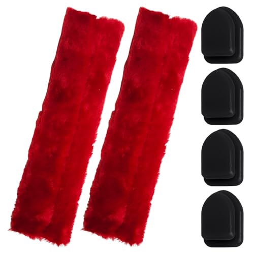 1 Pair Of Seat Belt Covers, 4 Pieces Of Car Hooks, Car Seat Belt Covers, Seat Belt Shoulder Pads, Plush Protective Covers, Seat Belt Shoulder Pads, Car Accessories