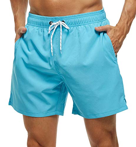 Image of Tyhengta Men's Swim Trunks Quick Dry Beach Shorts with Zipper Pockets and Mesh Lining