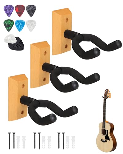 COREFUN Soporte para Guitarra Pared, 3 Piezas Base con 6 Piezas Puas para Musicales, Accesorios para...