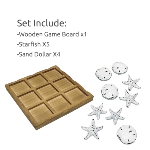 Juego de Mesa Tic Tac Toe de Madera con Tema de Playa miniatura 6