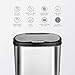 NINESTARS CB-DZT-50-13/12-13 Automatic Touchless Infrared Motion Sensor Trash Can Combo Set, 13 Gal 50L & 3 Gal 12L, Stainless Steel Base (Oval, Silver/Black Lid)