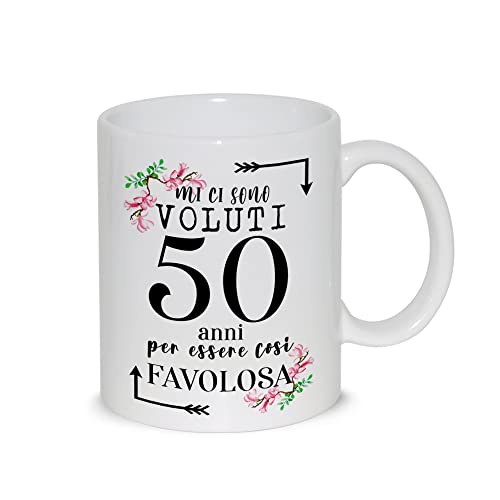 thedifferent Tazza Colazione Latte thè Mug Relax con grafica - Mi ci sono voluti 50 cinquanta Anni per essere cosi favolosa - idea regalo Compleanno Natale Mamma Amica Sorella Nonna Zia