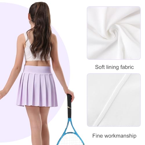 Image of Bezioner Girls Tennis Skirt A-Line Pleated Skirt with Shorts Pocket Uniform Skort for Golf Athletic Cheerleading