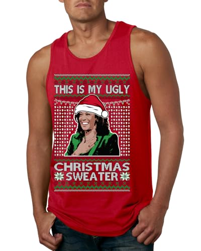 This is My Ugly Sweater Funny Santa Anti Kamala Harris Political Ugly Christmas Mens Tank Top