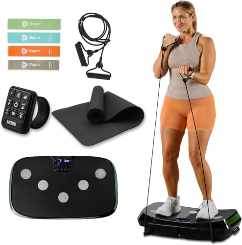 LifePro Dispositivo di esercizio con piattaforma vibrante 3D - Doppio motore, piattaforma di vibrazione rettilinea + movimento 3D, macchina vibrante per fitness, perdita di grasso e peso,