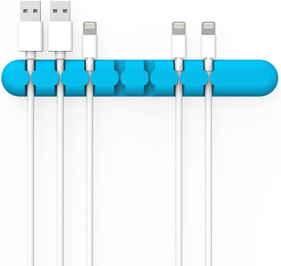 Cable Organizer Mobile Phone Data Storage Buckle Protection Desktop Power Winder Headphone(Black)