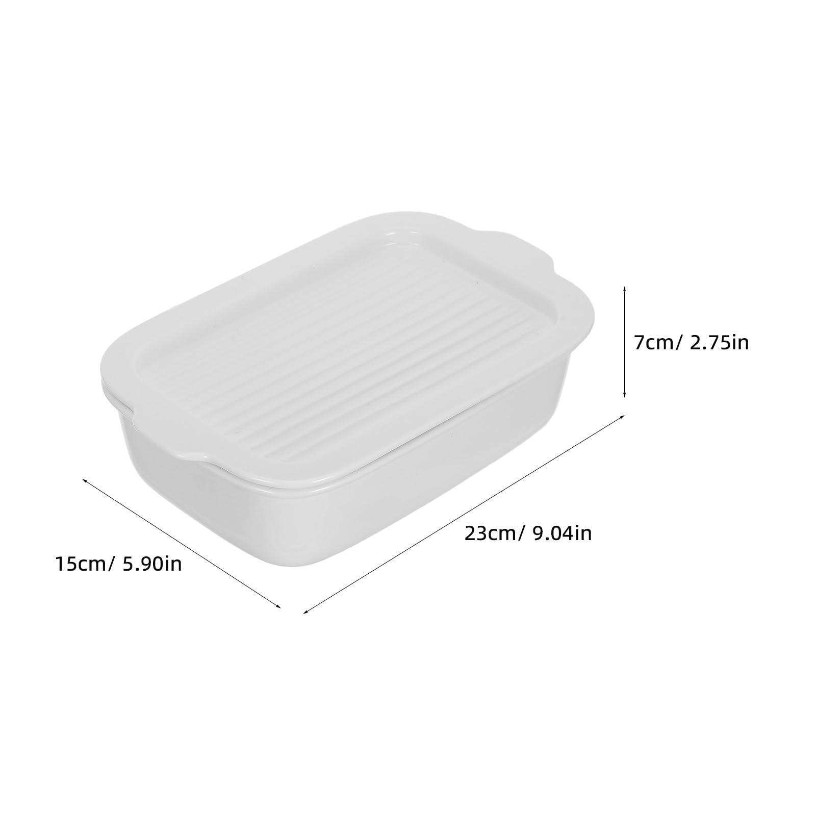 Molde para Horno Rectangular de Cerámica de Color Claro con Tapa, Capacidad 800ml, Resistente al Horno y Fácil de Limpiar, Adecuado para Reuniones Familiares