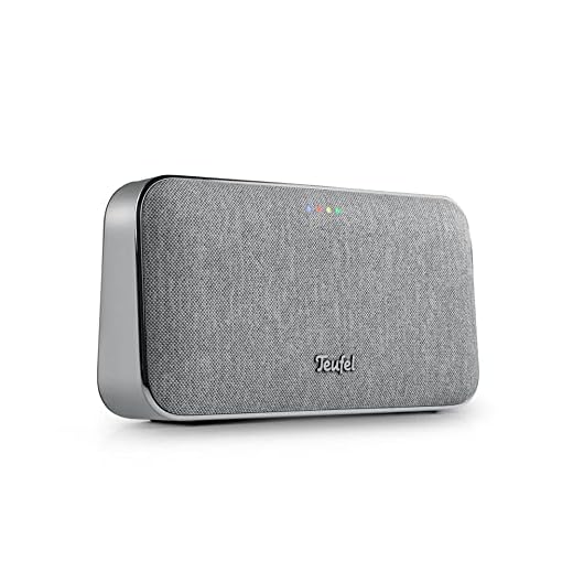 Teufel Motiv® GO Voice Kabelloser Bluetooth Speaker - Tragbarer Bluetooth Lautsprecher mit Langer Akkulaufzeit (16 h) & WLAN, Google Assistant, Chromecast Built-in, Sprachsteuerung - Silber