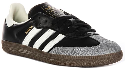 Image of adidas Samba OG Women's Shoes, Core Black /Off White /Gold Metallic, Size 5.5