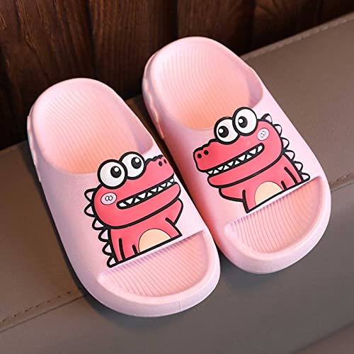 Toddler Boys Girls 𝐂artoon Dinosaur Slides Non-Slip Open Toe Shower Sandals Comfy Soft Fuzzy Slippers Kids Size 132