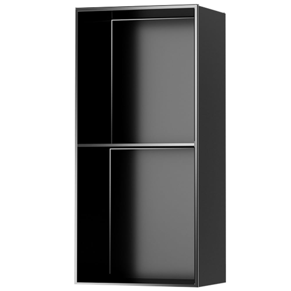 QUSYZD Stainless Steel Shower Niche, One-Piece Recessed Storage Shelf for Shampoo Toiletries, Home Improvement Shower Storage Stand, Easy Installation,Black-28x70,Black-28x70x12.5cm/0.91x2.29x0.41ft
