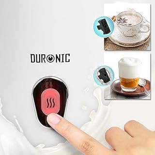 Duronic MF130 Montalatte elettrico 2 in 1, Schiumalatte automatico 130ml, Scaldalatte 550W, Cappucinatore, Emulsionatore, Facile da usare e pulire, Ideale per caffè cioccolata calda cappuccino latte