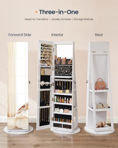Image of SONGMICS HOME Standing Jewelry Armoire, Full Length Mirror with Storage