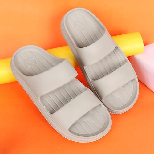 Image of Aqualite Men's Slides Slippers | Slip-On Comfort Flipflop Flat Base, Anti-Skid Sole & Lightweight | Casual Home & Outdoor Sandal for Men