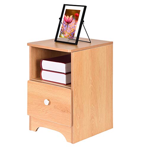 Oksale Night Stand, Accent Table, Assemble Storage Cabinet Bedroom Bedside Locker Single Drawer Nightstand, USA Stock (Nordic Pine Color) - Thumbnail 3