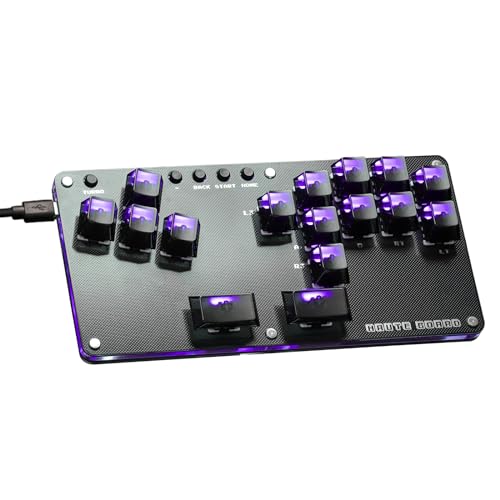 Haute42 Leverless Controller for Arcade Gaming: B16 Mechanical Switches Series - Mid-Sized 16 Keys Layout - Custom RGB - USB Type C - Arcade Controller for PC/PS4/PS3/Switch