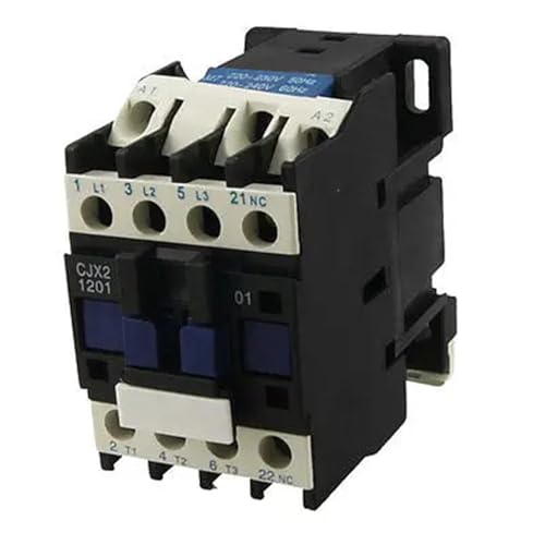 Contactor de CA CJX2-1201 para riel DIN trifásico con bobina de 220V 12A 1NC
