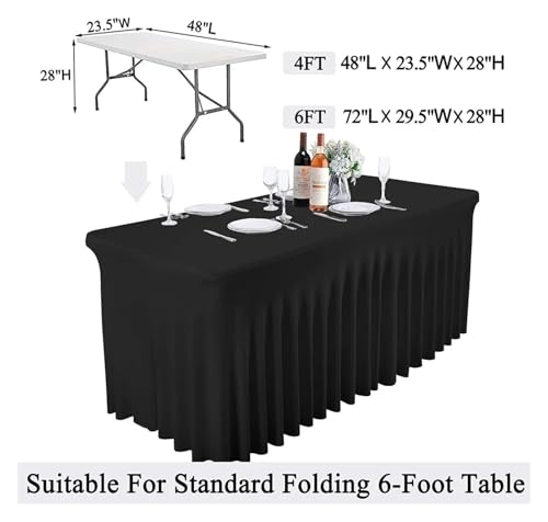 Nappe de table en élasthanne infroissable pour masquer les pieds de table
