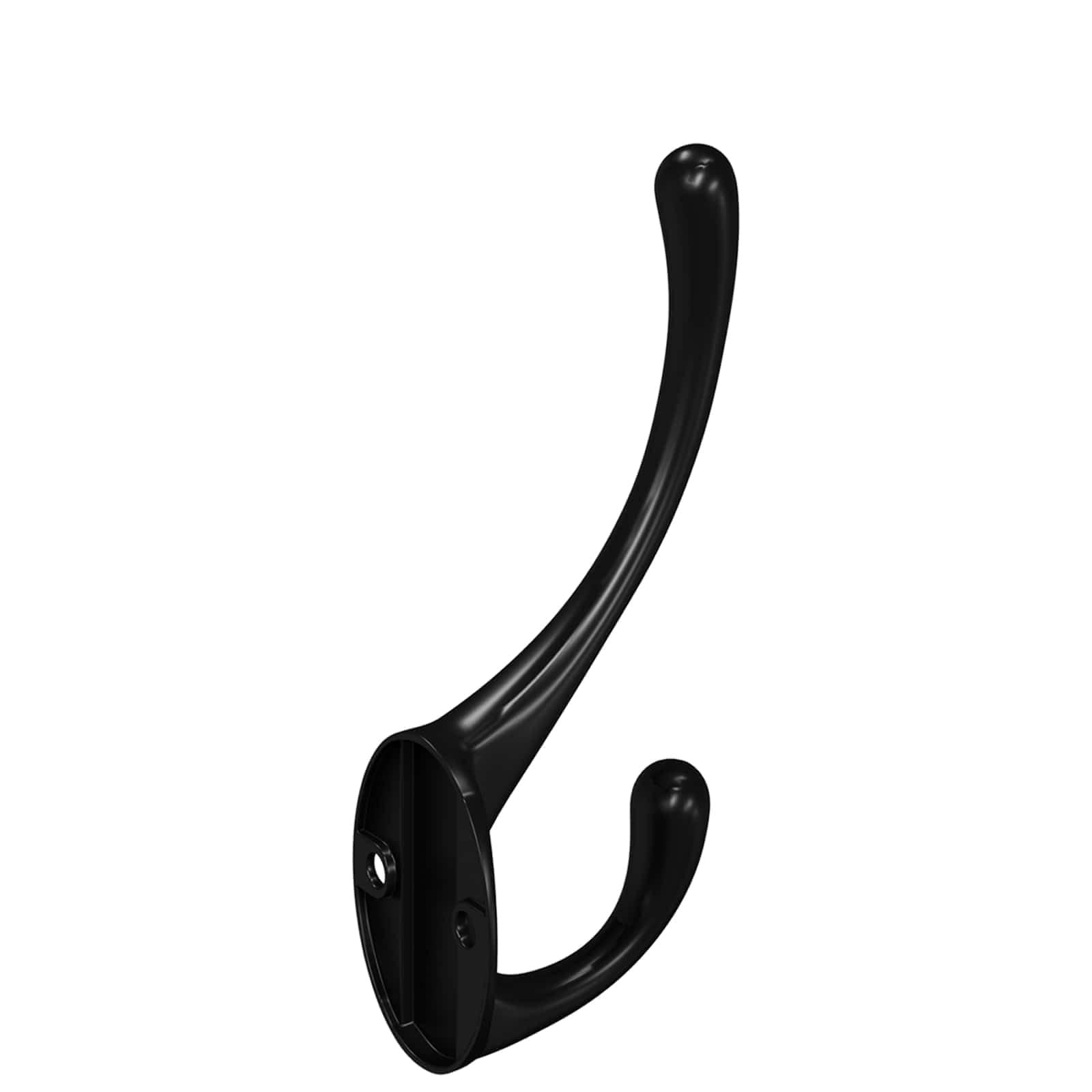Set di 12 ganci appendiabiti in lega di zinco per corridoio, 102 x 29 x 47 mm, colore nero, per vestiti, asciugamani e borse