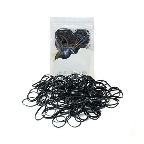Dofash 2 * 75MM Polybands Elastic Hair Ties - 200pcs (Black), Black3, 2*75MM - Image 4