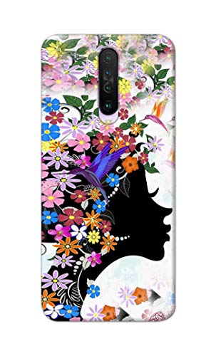 Image of Printed Hard Back Cover Case for Mi Poco X2 Back Cover (Floral Hairstyle Girl) -1803