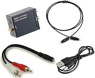Digital Optical Coax to Analog Stereo Audio L/R Converter Adapter with Optical Cable RCA Cable