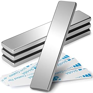 FINDMAG Strong Magnet, 4 Pack 60 x 10 x 3 mm Neodymium Magnets, Magnetic Strips, Bar Magnets, Permanent Rare Earth…