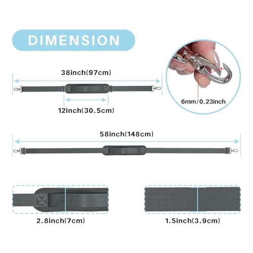 Image of Shoulder Strap for Bag Universal Replacement 58 inch /67 inch Fixed Padded Adjustable Buckle Heavy Duty Shoulder Strap