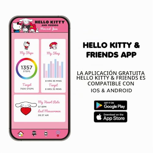 Reloj interactivo Hello Kitty infantil con correa estampada rosa 6