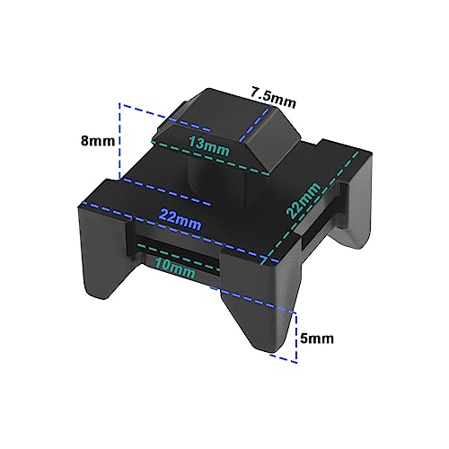 Be In Your Mind 10 Stück Kabelhalter-Nutklemmen Drahtklemmen-Halter passend für europäische Standard-4040-Aluminiumprofile Kabelkanal-Installationsblöcke schwarz 13 x 7,5 mm