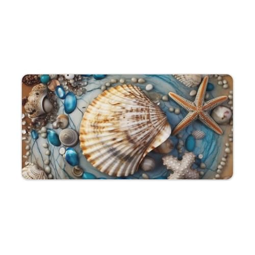 Desk Pad Protector 24x12 Inch Extended Ocean Shell Art miniatura 5