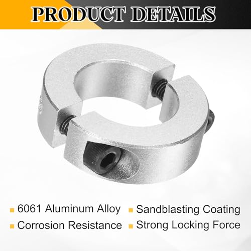 Collares de eje doble dividido de aluminio de 28 mm por sourcing map, pack de 4 unidades 4