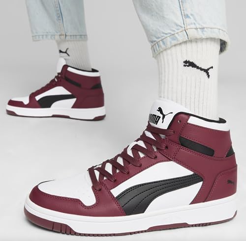 Image of PUMA mens Rebound Layup Sneaker, Puma White-puma Black-jasper, 8.5