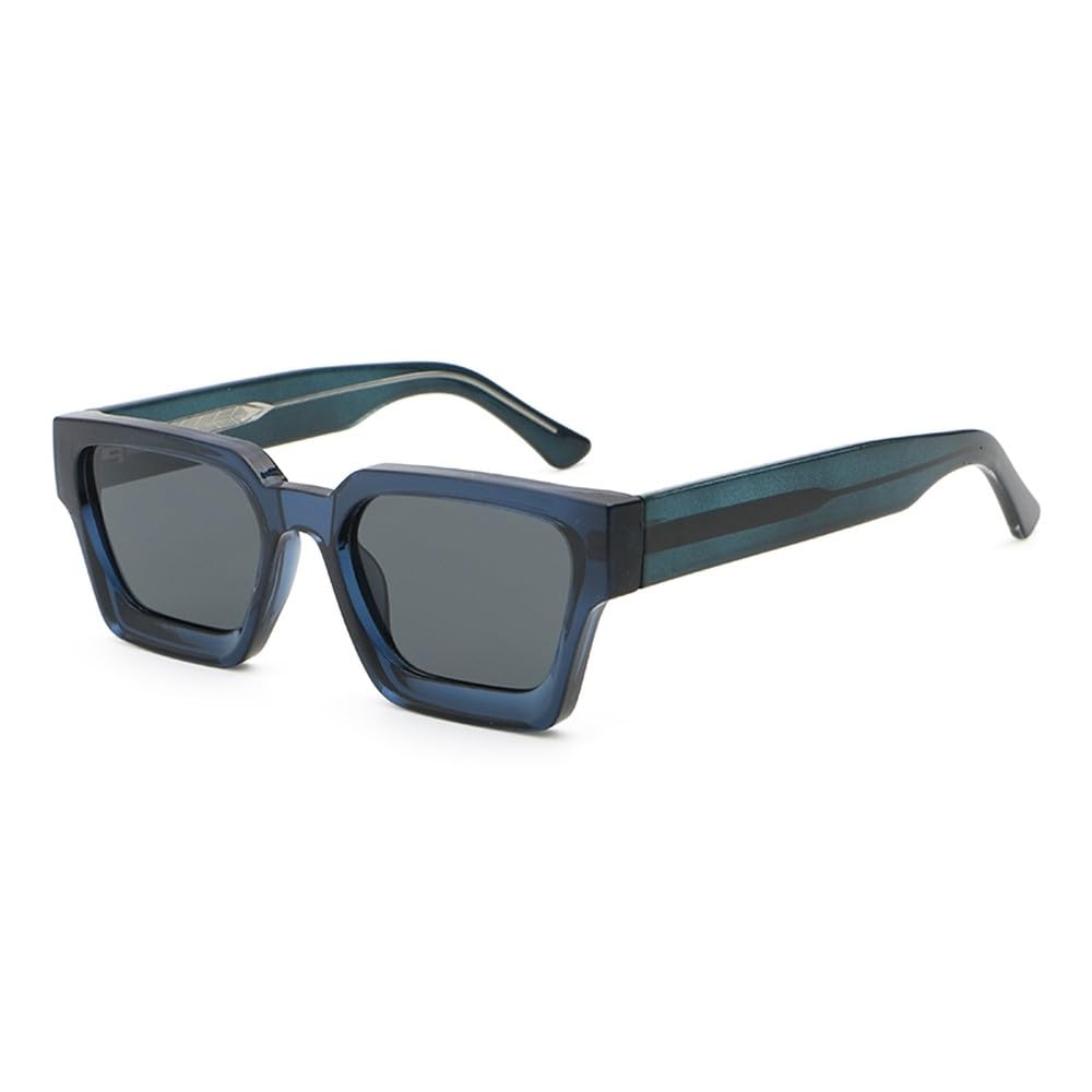 Gafas de sol cuadradas de acetato retro para mujer, estilo veraniego, con protección UV400, grandes, unisex, color negro y marrón