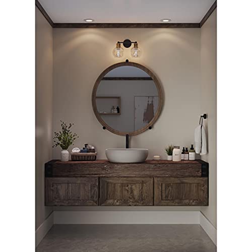 Hansford Collection 2-Light Clear Glass Coastal Bath Vanity Light Antique Bronze #TOP2