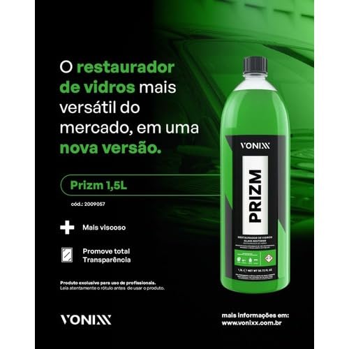 Prizm 1,5l Restaurador De Vidros Remove Manchas + Aplicador de Espuma Vonixx