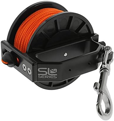 Dive Rite Slide Lock Primary Reel, 250 ft #24 Orange Line