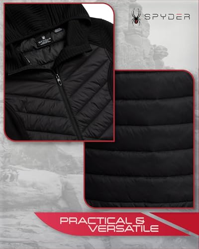 Spyder Women's Puffer Jacket - Mixed Fleece Insulated Winter Coat with Taffeta Panels- Quilted Hooded Jacket for Women (S-XL)4