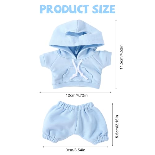 Image of 6.7 Inch Doll Clothes Set, Fun Fashion Doll Hoodies & Pants Cute Practical Costume Accessories for Figure Dressing (Blue)