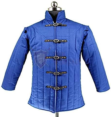 Miniatura 2 de ITS Medieval - Abrigo de gambeson medieval grueso acolchado de media longitud manga completa Gambeson Chaqueta Aketon Armadura Gambeson por ITS