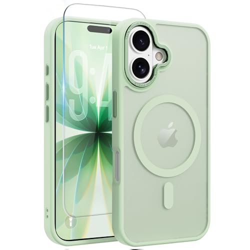 Image of Magnetic for iPhone 17 Phone Case, [Compatible with MagSafe], Screen Protector X1, [Military Grade Drop Protection],Matte Finish,Slim,Shockproof,Protective (Matcha Green, iPhone 17)