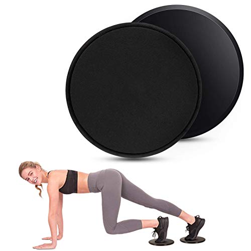COVACURE Sliders Fitness - Discos de doble cara para entrenamiento en casa, abdominales, para alfombras y suelos de madera (2 unidades)