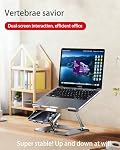 2-in-1 Laptop Stand for Desk with Phone & Tablet Holder Black