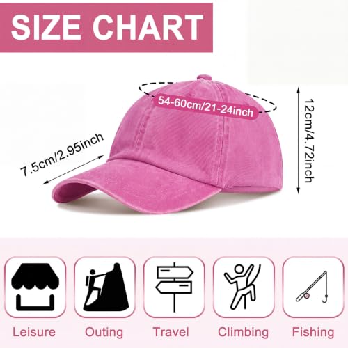 Image of Geyoga 7 Pieces Unisex Vintage Washed Distressed Baseball Hat Baseball Cap for Dad Twill Adjustable Hat
