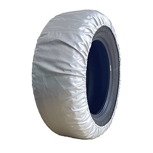 Image of for Toyota Buick SUVs, Honda CR-V, Jeep Liberty, Toyota RAV4 Spare Tire Cover, Spare Wheel Cover Protector, Tire Cover Protector, White /Silver (M: 225 /65R17, 235 /55R19)