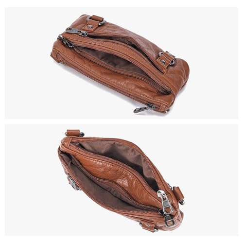 Haytijoe Triple Zip Crossbody Purses Small Crossbody Bags for Women Cell Phone Purse Soft Leather Cross Body Clutch Purse4